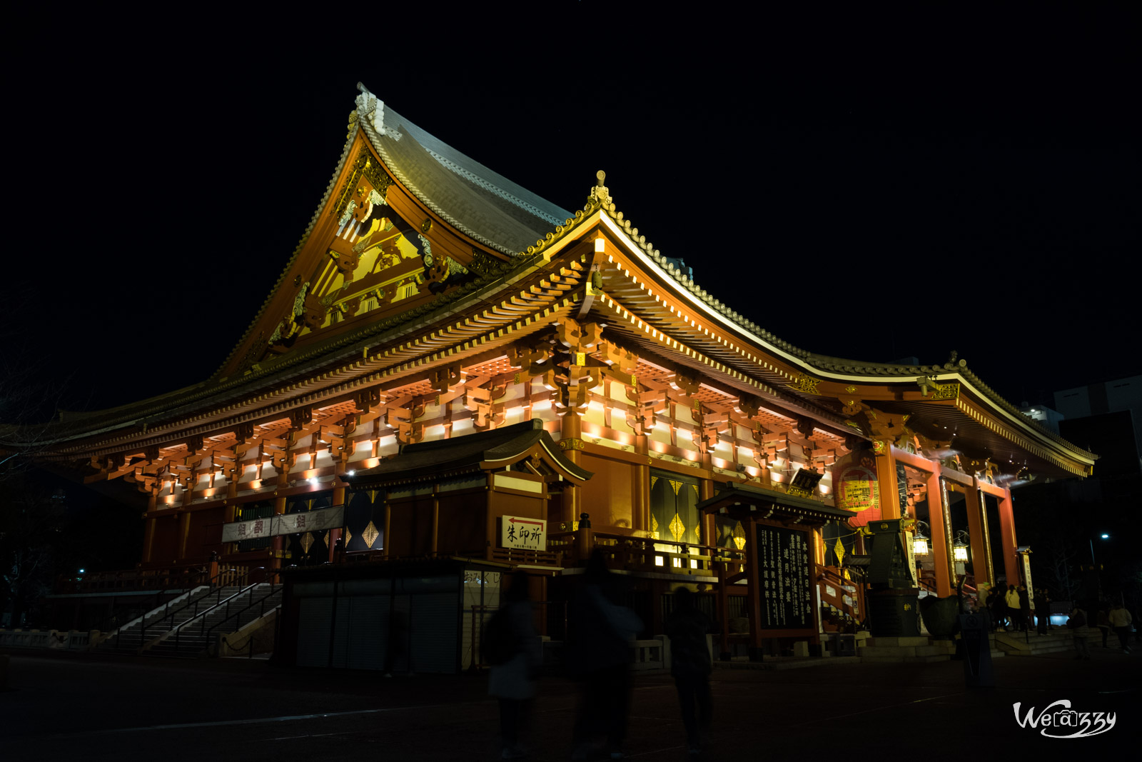 Japon, Tokyo, Voyage, Sensoji, Temple, Nuit